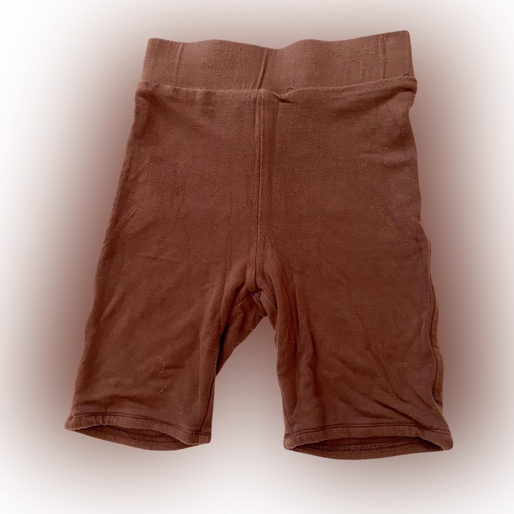 NAKED WARDROBE BROWN HIGH-WAIST BIKER SHORTS // SIZE XS🤎
